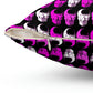 Pink Purple White Skulls Grid Spun Polyester Square Pillow
