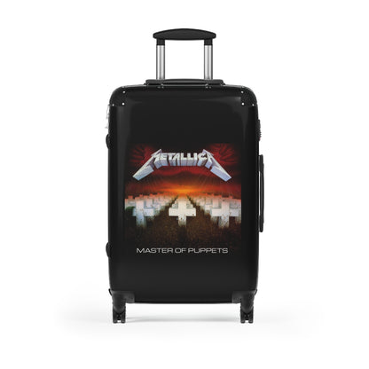 Getrott Metallica Master of Puppets 1986 Black Cabin Suitcase Extended Storage Adjustable Telescopic Handle Double wheeled Polycarbonate Hard-shell Built-in Lock-Bags-Geotrott