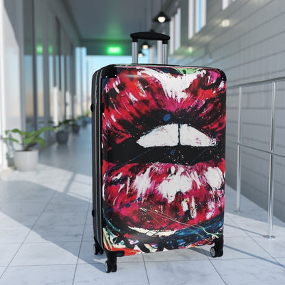 Getrott Eddy Bogaert Graffiti Art Hot Lips Cabin Suitcase Extended Storage Adjustable Telescopic Handle Double wheeled Polycarbonate Hard-shell Built-in Lock-Bags-Geotrott