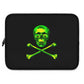 Getrott Green Skull and Bones Black Laptop Sleeve