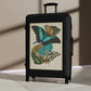Getrott Butterflies Macrolepidopteran Rhopalocera Lepidoptera Turquoise Colors Cabin Suitcase Rolling Luggage Inner Pockets Extended Storage Adjustable Telescopic Handle Inner Pockets Double wheeled Polycarbonate Hard-shell Built-in Lock