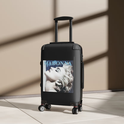 Getrott Madonna True Blue 1986 Black Cabin Suitcase Extended Storage Adjustable Telescopic Handle Double wheeled Polycarbonate Hard-shell Built-in Lock-Bags-Geotrott