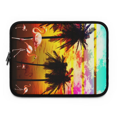 Getrott Beach Sunset Flamingos Laptop Sleeve-Laptop Sleeve-Geotrott