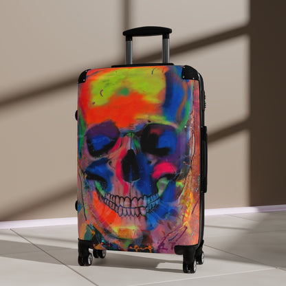 Getrott Eddy Bogaert Halloween Skull Graffiti Art Collection Poster 2 Black Cabin Suitcase Extended Storage Adjustable Telescopic Handle Double wheeled Polycarbonate Hard-shell Built-in Lock-Bags-Geotrott