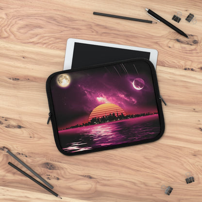 Getrott Space City Sunset Red Black Laptop Sleeve-Laptop Sleeve-Geotrott