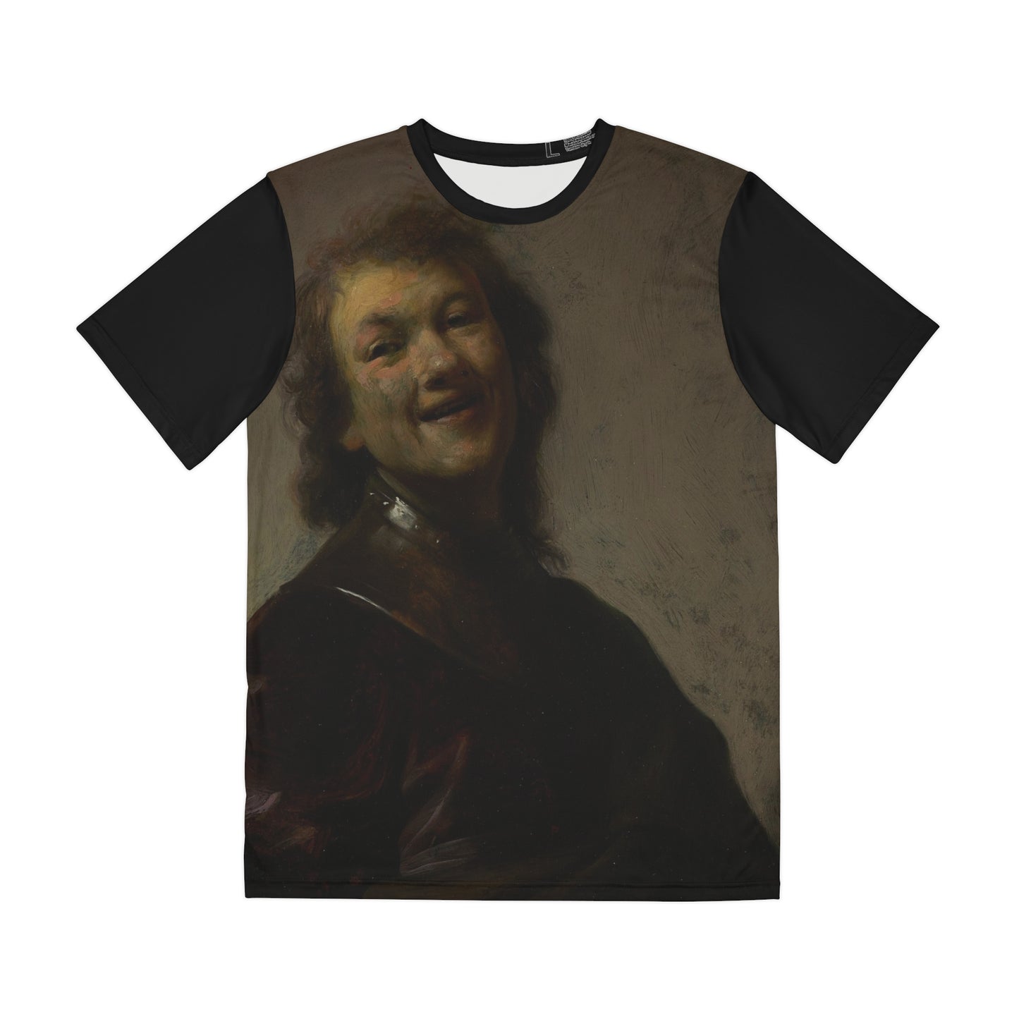 Rembrandt Laughing Painting by Rembrandt Classic Art Men's Polyester Tee (AOP)-All Over Prints-Geotrott