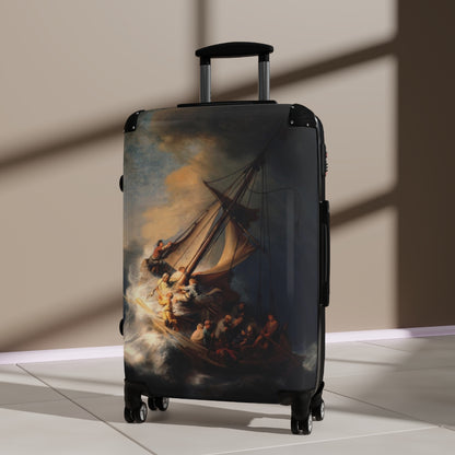 Getrott Christ in The Storm on the Sea of Galilee Rembrandt Black Cabin Suitcase Extended Storage Adjustable Telescopic Handle Double wheeled Polycarbonate Hard-shell Built-in Lock-Bags-Geotrott
