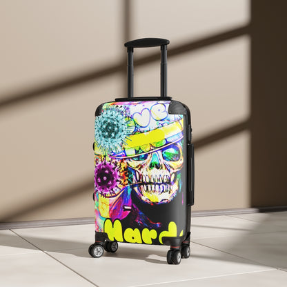 Getrott Skull Virus Graffiti Art Cabin Suitcase Extended Storage Adjustable Telescopic Handle Double wheeled Polycarbonate Hard-shell Built-in Lock-Bags-Geotrott