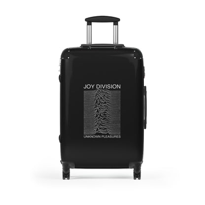 Getrott Joy Division Unknown Pleasures 1979 Black Cabin Suitcase Extended Storage Adjustable Telescopic Handle Double wheeled Polycarbonate Hard-shell Built-in Lock-Bags-Geotrott