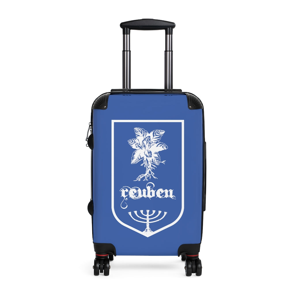 Getrott Tribes of Israel Reuben Blue Cabin Suitcase Inner Pockets Extended Storage Adjustable Telescopic Handle Inner Pockets Double wheeled Polycarbonate Hard-shell Built-in Lock