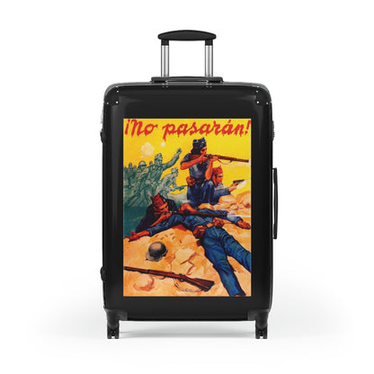 Getrott No Pasaran Spanish Civil War World Classic Poster Black Cabin Suitcase Extended Storage Adjustable Telescopic Handle Double wheeled Polycarbonate Hard-shell Built-in Lock-Bags-Geotrott