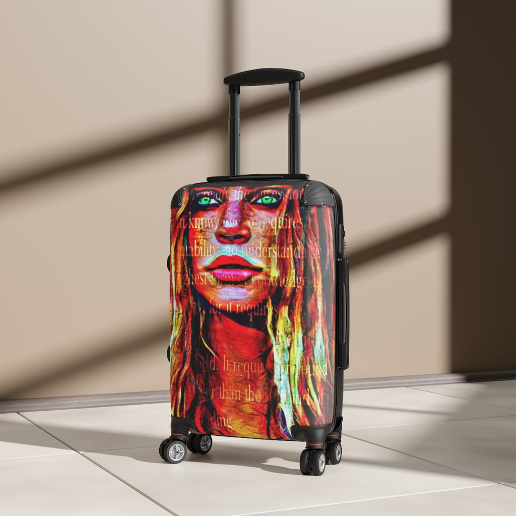 Getrott Eddy Bogaert Graffiti Art Girl Face 2 Cabin Suitcase Extended Storage Adjustable Telescopic Handle Double wheeled Polycarbonate Hard-shell Built-in Lock-Bags-Geotrott