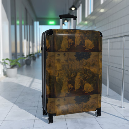 Getrott Adoration of the Magi (Leonardo) by Leonardo Da Vinci Black Cabin Suitcase Extended Storage Adjustable Telescopic Handle Double wheeled Polycarbonate Hard-shell Built-in Lock-Bags-Geotrott