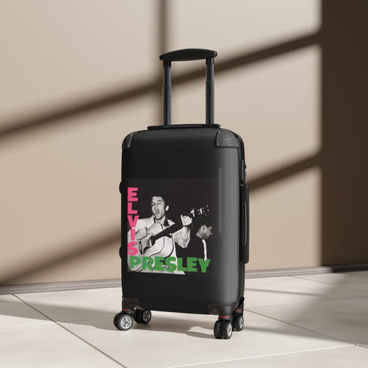 Getrott Elvis Presley Elvis Presley 1956 Black Cabin Suitcase Extended Storage Adjustable Telescopic Handle Double wheeled Polycarbonate Hard-shell Built-in Lock-Bags-Geotrott